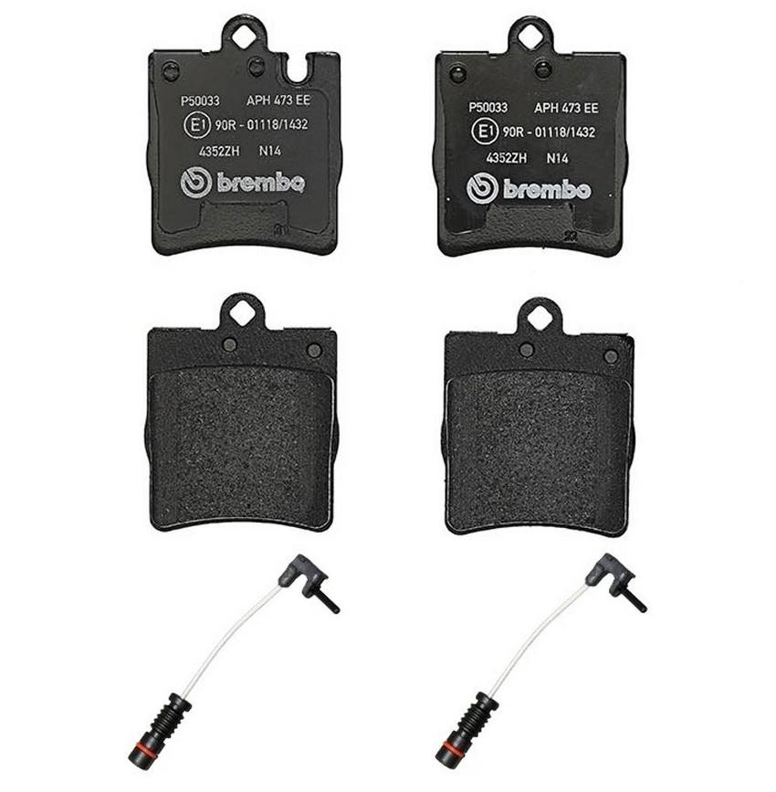 Mercedes Brakes Set Kit - Pads Rear (Low-Met) (with Sensors) 005420192041 - Brembo 2662248KIT